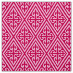 Medieval Cross Damask - Fuchsia Pink Fabric