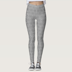 Medieval Cross Damask - Silver Grey / Gray Leggings