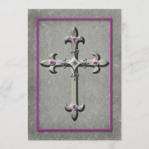 Medieval Cross Monogram Wedding Invitation