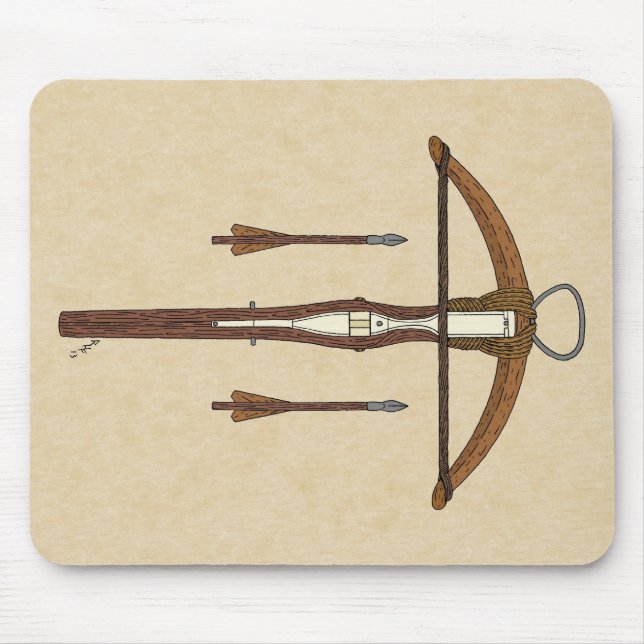 Medieval Crossbow with Bolts Mouse Pad (Front)