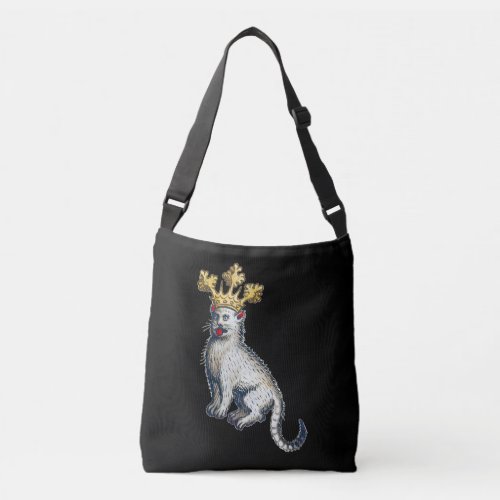 Medieval Crowned Cat Crossbody Bag