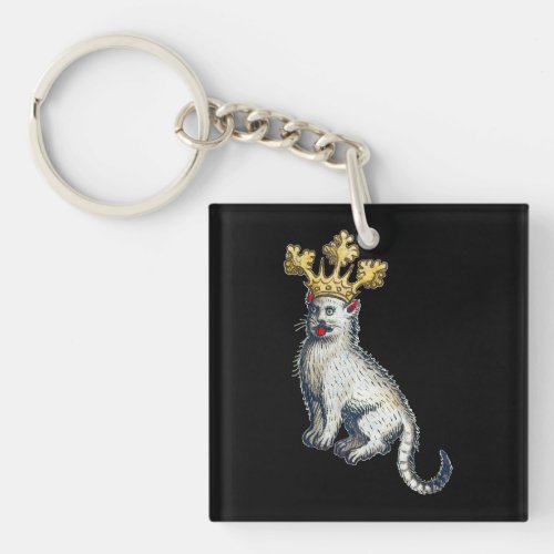 Medieval Crowned Cat Keychain