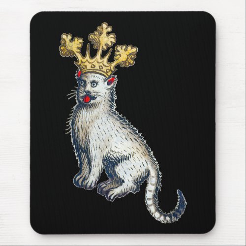 Medieval Crowned Cat Mouse Pad
