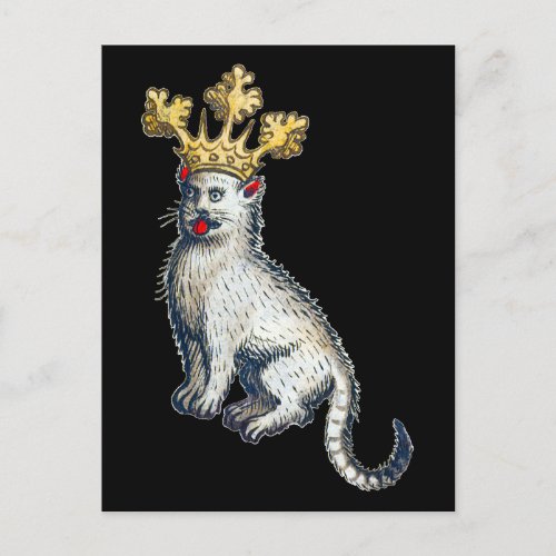 Medieval Crowned Cat Postcard