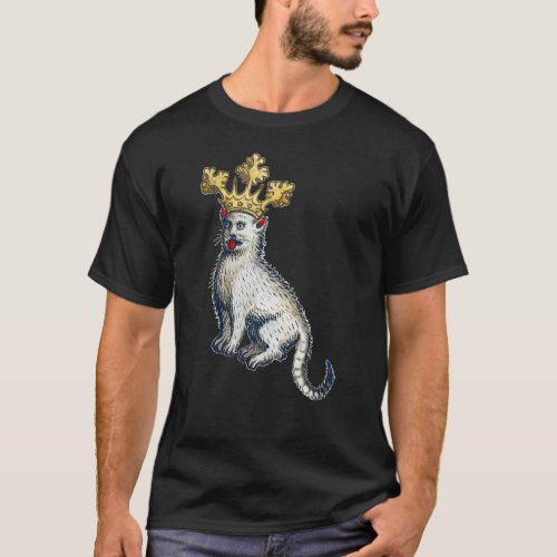 Medieval Crowned Cat T_Shirt