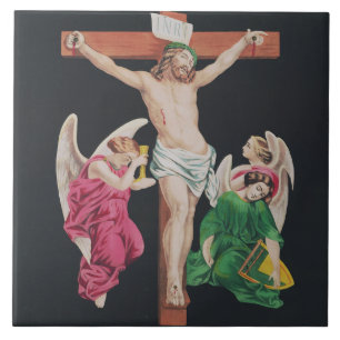 Medieval Crucifixion of Jesus Christ Ceramic Tile