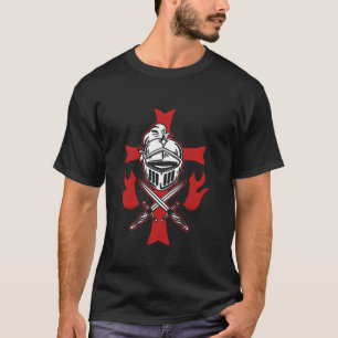 Medieval Crusader Knights Templar Helmet Cross and T-Shirt
