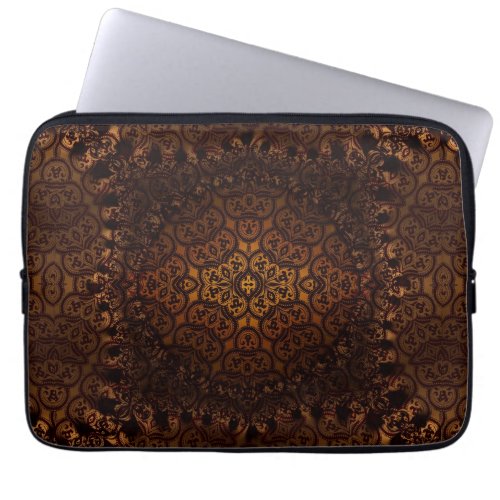 Medieval Damask Arabesque Gold Laptop Sleeve