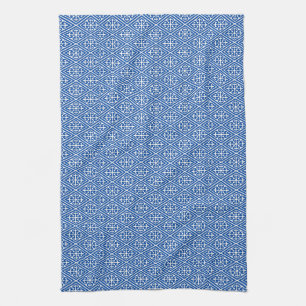 Medieval Damask Diamonds, cobalt blue Towel