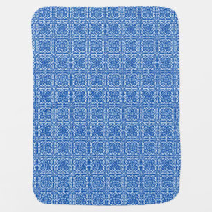 Medieval Damask Fleur-de-lis, cobalt blue Receiving Blanket