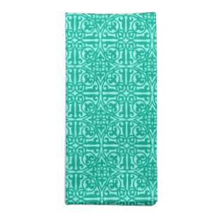 Medieval Damask Fleur-de-lis, turquoise & aqua Napkin