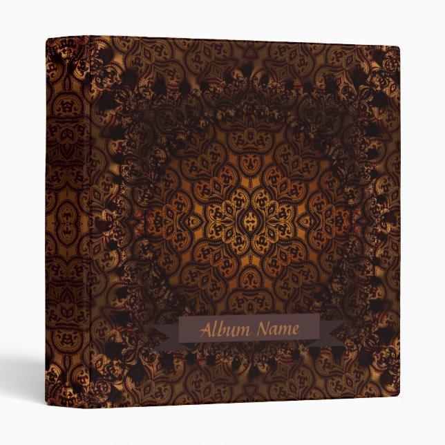 Medieval Damask Gold Album Folder Binder (Front/Spine)