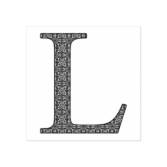 Medieval Damask Monogram Letter L Rubber Stamp (Imprint)