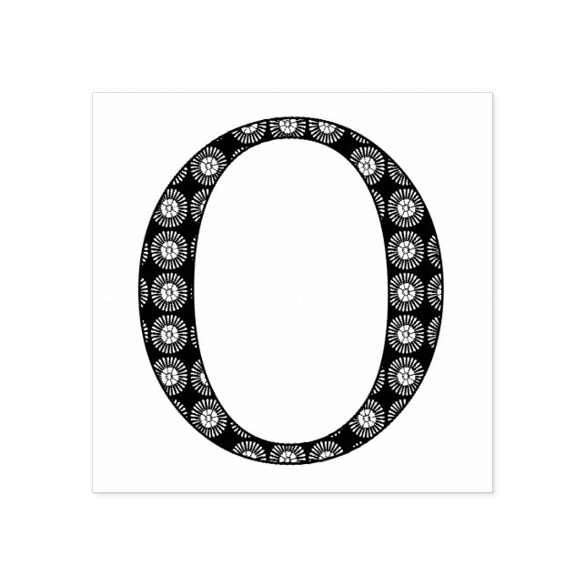 Medieval Damask Monogram Letter O Rubber Stamp (Imprint)