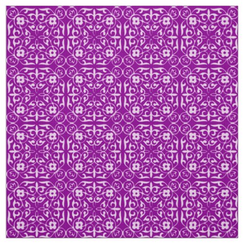 Medieval Damask pattern amethyst purple Fabric