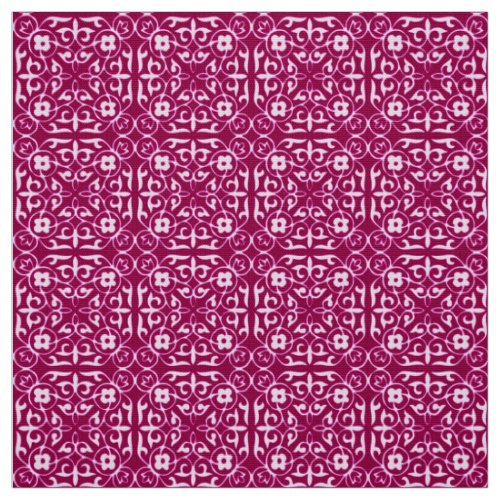 Medieval Damask pattern burgundy wine Fabric