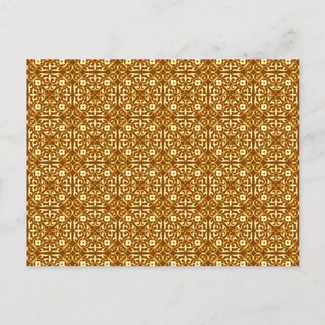 Medieval Damask pattern, copper and cream Postcard (Front)