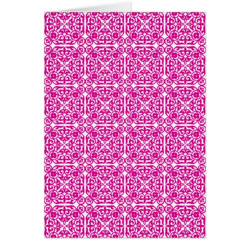 Medieval Damask pattern magenta and white