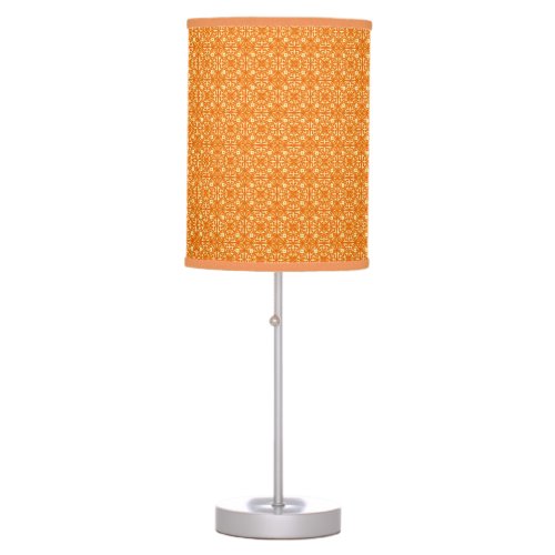 Medieval Damask pattern mandarin orange Table Lamp