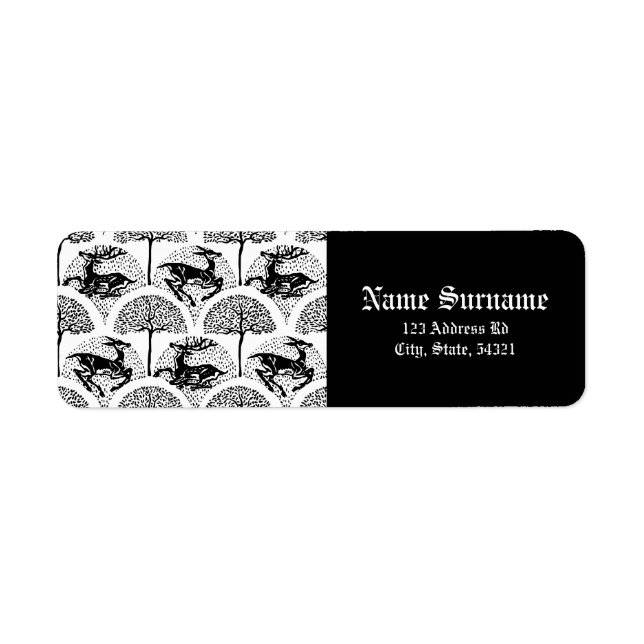 Medieval Deer and Trees, labels (Front)