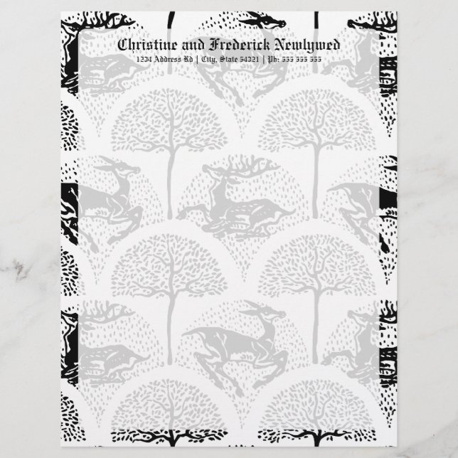 Medieval Deer and Trees, letterhead (Front)