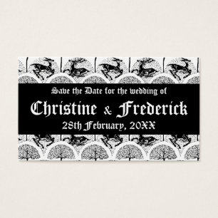 Medieval Deer and Trees, save the date mini cards