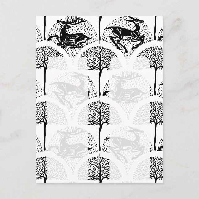 Medieval Deer and Trees, souvenir 2xbookmarks post Postcard (Front)