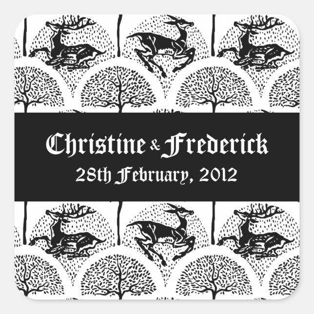 Medieval Deer and Trees, souvenir stickers (Front)
