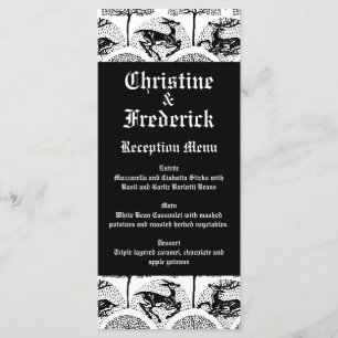 Medieval Deer and Trees, wedding menu and program