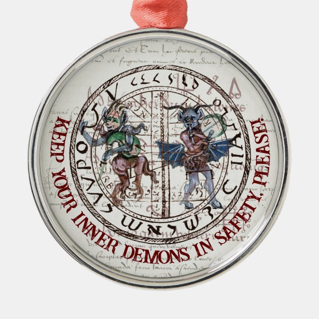 Medieval Demon Christmas Ornament Charm (Front)
