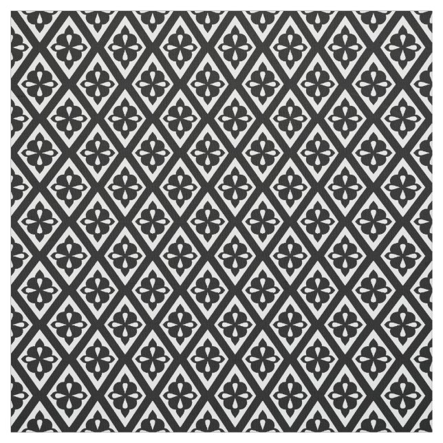 Medieval diamonds - black and white fabric (Swatch)