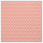 Medieval diamonds - coral pink and white fabric