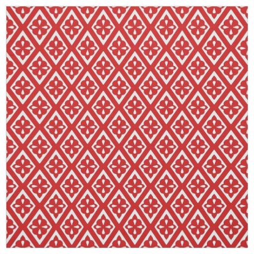 Medieval diamonds - deep red and white fabric