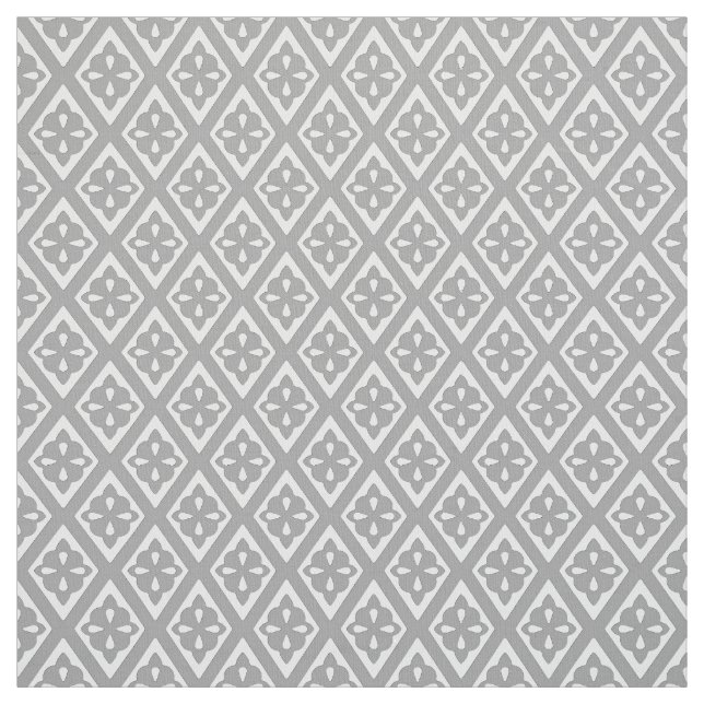 Medieval diamonds - silver grey and white fabric (Swatch)