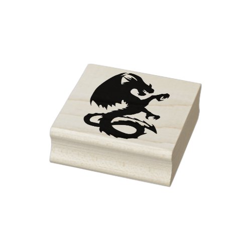 medieval dragon art stamp