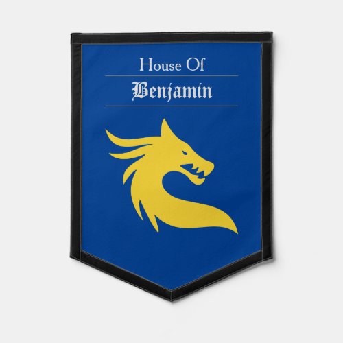 Medieval Dragon Blue Pennant Flag