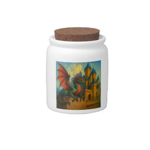 Medieval Dragon Castle Protector Candy Jar