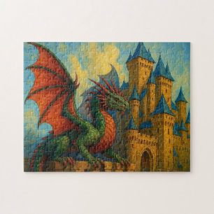 Medieval Dragon Castle Protector Jigsaw Puzzle