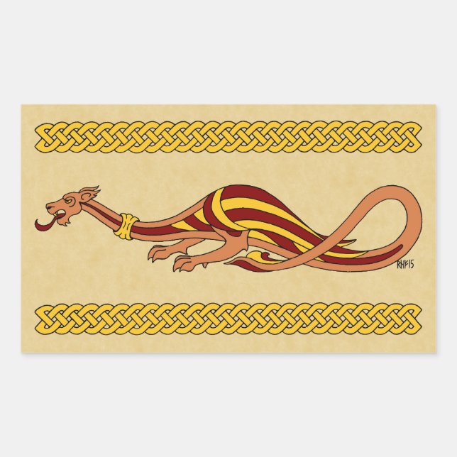 Medieval Dragon Design 2015 Rectangular Sticker (Front)