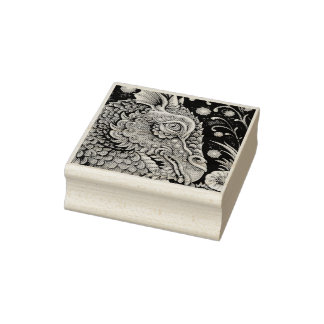 MEDIEVAL DRAGON FANTASY RUBBER STAMP Close Up