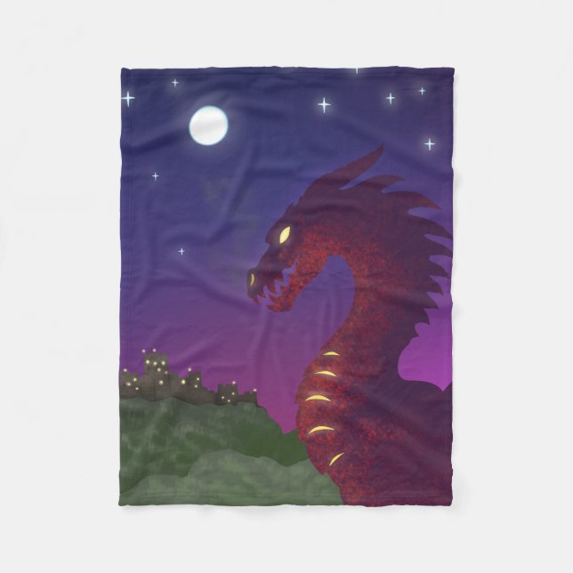 Medieval Dragon Fleece Blanket (Front)