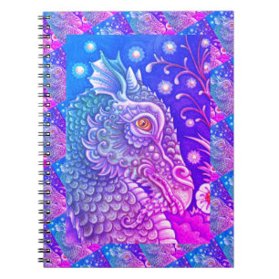 MEDIEVAL DRAGON HEAD PORTRAIT, WHIMSICAL FANTASY NOTEBOOK
