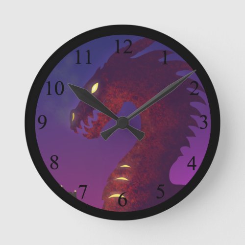 Medieval Dragon Round Clock