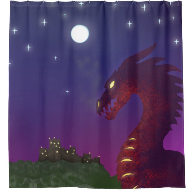 Medieval Dragon Shower Curtain (Front)