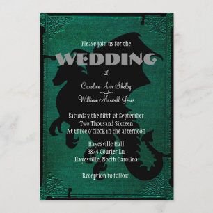 Medieval Dragon Sword Vintage Wedding Invitation