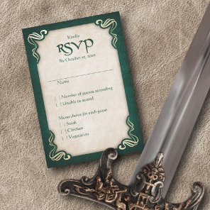 Medieval Dragon Wedding RSVP Card