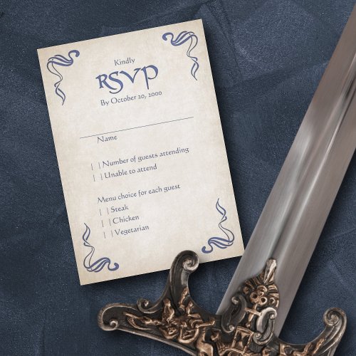 Medieval Dragon Wedding RSVP Card