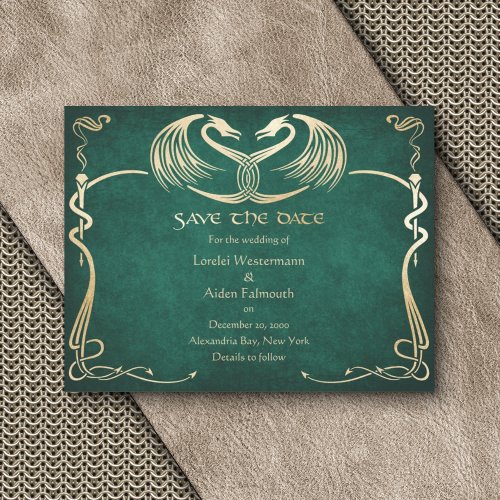 Medieval Dragon Wedding Save The Date