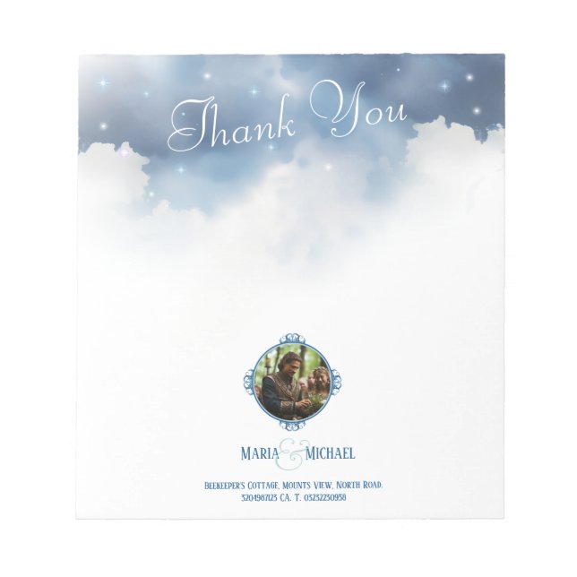 Medieval Dragon Wedding Thank You Letter Notepad (Front)