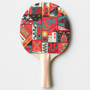 Medieval Elegance: Seamless Pattern Design Ping Pong Paddle